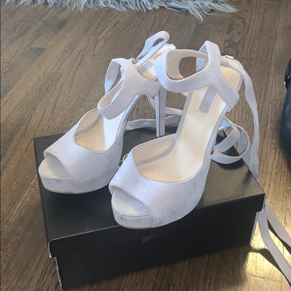 Guess platform tie up heels